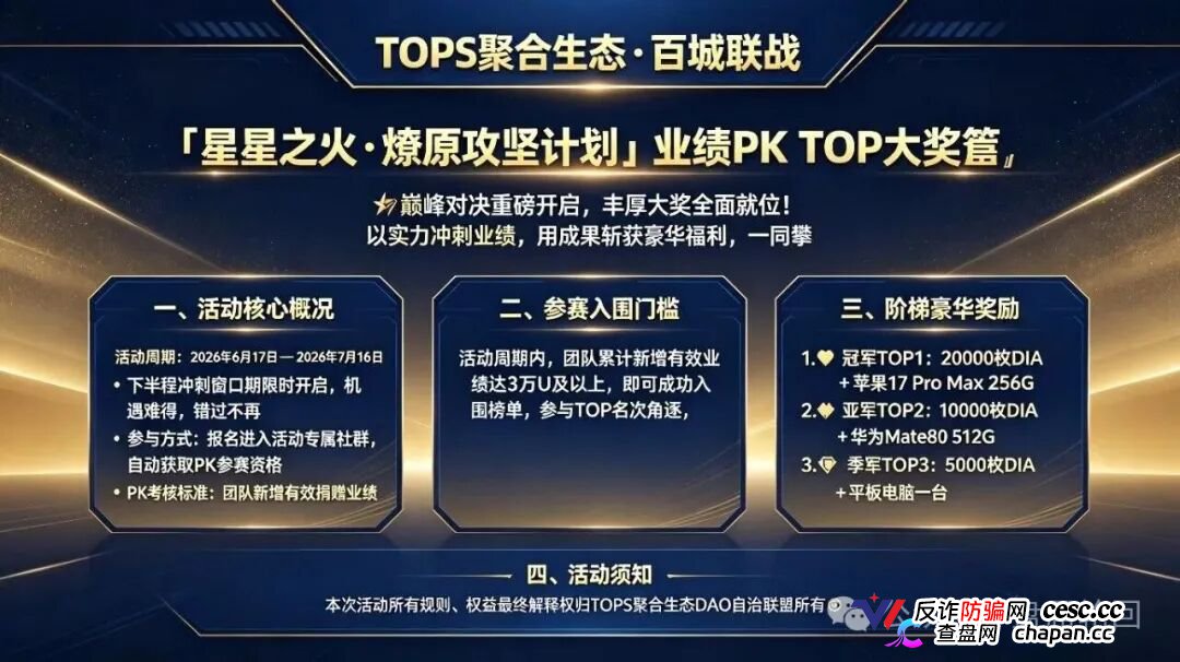 TOPS聚合生态｜V1升V4要拉多少人？百城联动线下沙龙，签的是业绩军令状还是传销罪证？